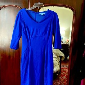 Blue Antonio Melanio 3/4 sleeve  length dress size 6 excellent condition.